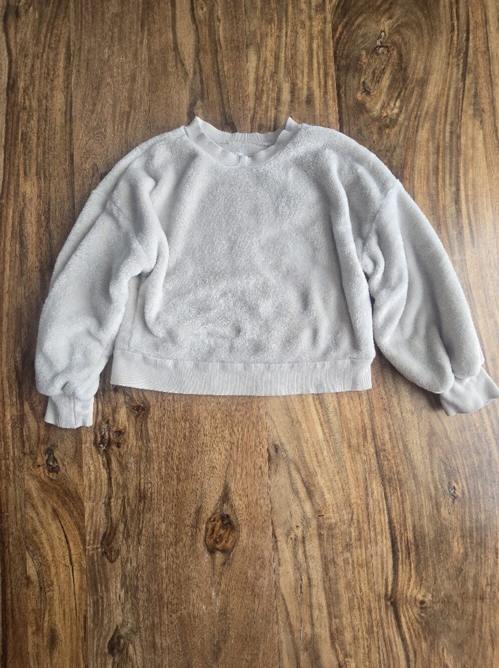Girls Wonder Nation Faux Fur Cozy Crewneck Fleece Sweater Size: 6